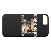 Hard werken Play Hard- Teddy Bear Classic Case-Mate iPhone Case (Achterkant (Horizontaal))
