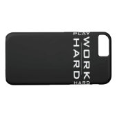 Hard werken Play Hard White & Black Classic Case-Mate iPhone Case (Achterkant (Horizontaal))