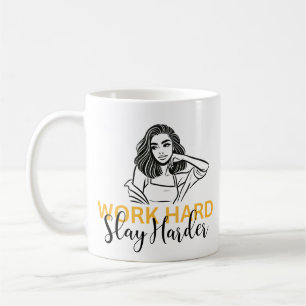 Hard werken Slay Harder - Motivatie Koffiemok