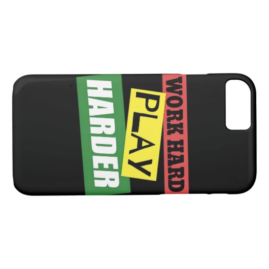 Hard werken Speel Hard Essentiële Trend Case-Mate iPhone Case (Achterkant (Horizontaal))