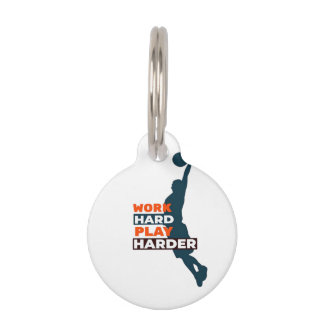 Hard werken Speel zo hard basketbalspeler Classic Huisdierpenning