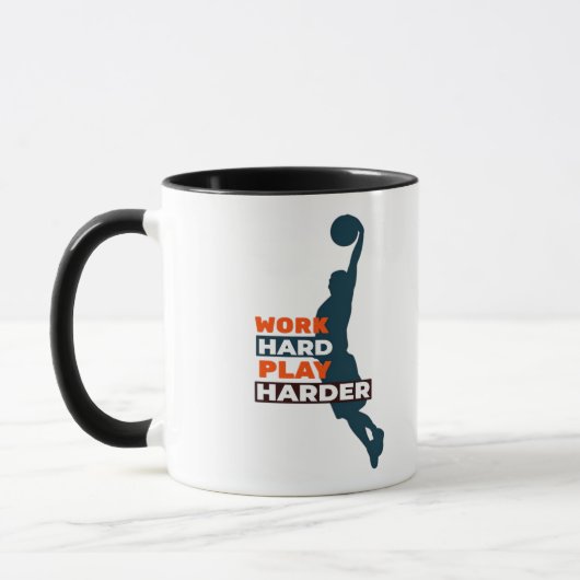 Hard werken Speel zo hard basketbalspeler Classic Mok (Links)