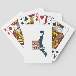 Hard werken Speel zo hard basketbalspeler Classic Pokerkaarten