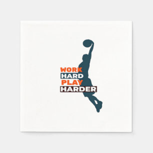 Hard werken Speel zo hard basketbalspeler Classic Servet