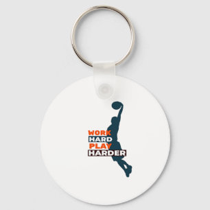 Hard werken Speel zo hard basketbalspeler Classic Sleutelhanger