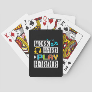 Hard werken Speel zo hard Grappig en Trending Quot Pokerkaarten