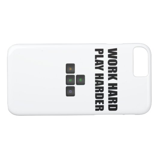 Hard werken Speel zo hard - RGB Case-Mate iPhone Case (Achterkant (Horizontaal))
