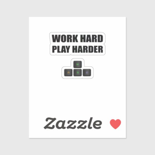 Hard werken Speel zo hard - RGB Sticker (Vel)