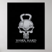 Hard werken Speel zo hard voor fitnessfreaks Poster (Voorkant)
