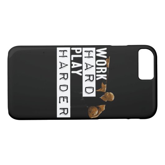 Hard werken spelen hard grappig Case-Mate iPhone case (Achterkant (Horizontaal))