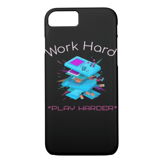 Hard werken spelen zo hard grappig citaat Case-Mate iPhone case (Achterkant)