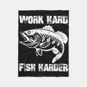 Hard werken Vis Harder Gevist Fisher Funny Fisherm Fleece Deken