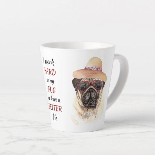 Hard werken voor mijn hond latte mok (Rechterhoek)