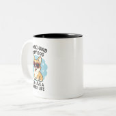 Hard Werken Voor Mijn Hond Tweekleurige Koffiemok (Voorkant links)