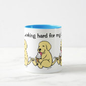 hard werken voor mijn labs! Mok gele labradors (Midden)