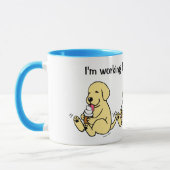 hard werken voor mijn labs! Mok gele labradors (Links)