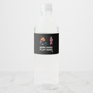 Hard werken zo hard spelen - Cloud Nine Classic Waterfles Etiket