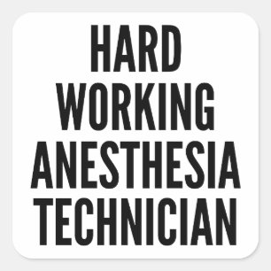 Hard werkende anesthesietechnicus vierkante sticker