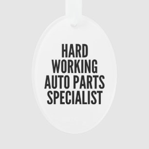 Hard werkende auto-onderdelen specialist ornament