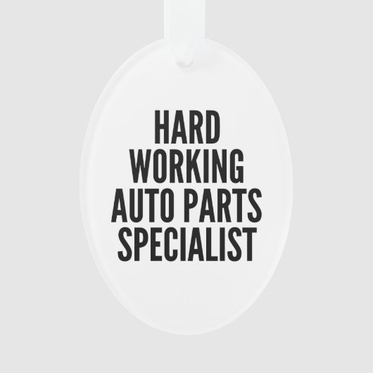 Hard werkende auto-onderdelen specialist ornament (voorkant)