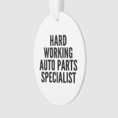 Hard werkende auto-onderdelen specialist ornament (voorkant)