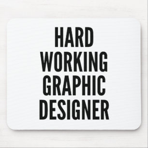 Hard werkende grafisch ontwerper muismat