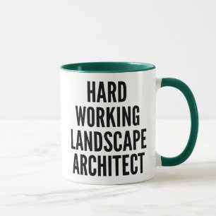 Hard werkende landschapsarchitect mok