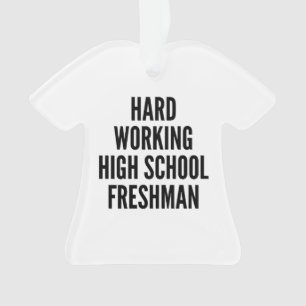 Hard werkende middelbare school eerstejaars ornament