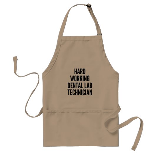 Hard werkende tandheelkundige lab technicus standaard schort (Voorkant)