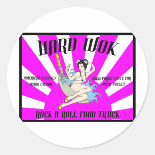  Hard Wok Cafe teken Ronde Sticker