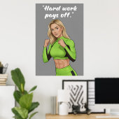 Hard Work Pays Off – Fitness Motivation Poster (Thuiskantoor)