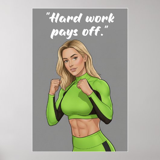 Hard Work Pays Off – Fitness Motivation Poster (Voorkant)