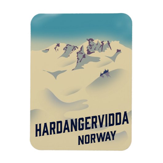 Hardangervidda Noorwegen vakantieposter. Magneet (Verticaal)