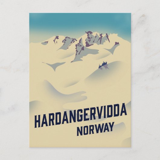 Hardangervidda Norway vakantie poster. Briefkaart (Voorkant)