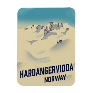Hardangervidda Norway vakantie poster. Magneet
