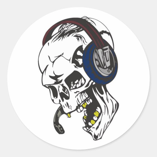 hardcore de jay skull ronde sticker (Voorkant)