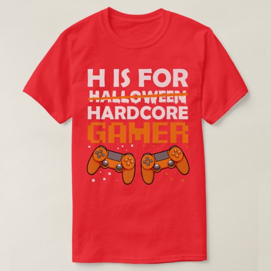 Hardcore gamer Lazy Halloween Costume Videogame Co T-shirt (Design voorkant)