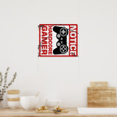 Hardcore gamer Notice Signboard Poster (Keuken)