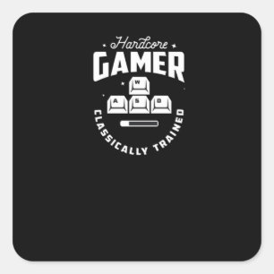 Hardcore gamer vierkante sticker