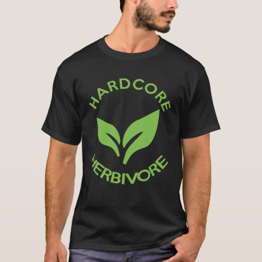 Hardcore Herbivore  Vegans for Vegetarians T-shirt (Voorkant)