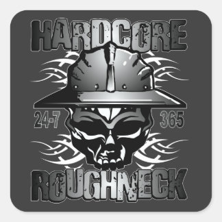 HARDCORE ROUGHNECK VIERKANTE STICKER