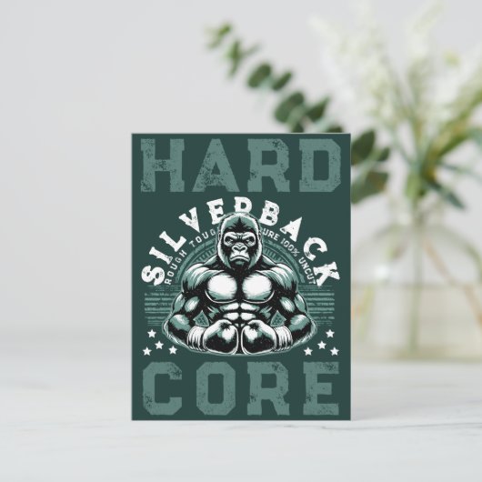 HARDCORE SILVERBACK GORILLA BRIEFKAART (Staand voorkant)