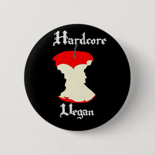 Hardcore Vegan Apple Design Ronde Button 5,7 Cm