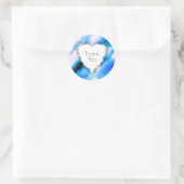 Harde adem op blauw Abstract Dank je wel Ronde Sticker (Tas)