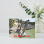 Harde arbeid - Teddy beer op digger Briefkaart (Staand voorkant)