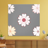 Harde bloemen op grijs canvas afdruk (Insitu (Woonkamer))