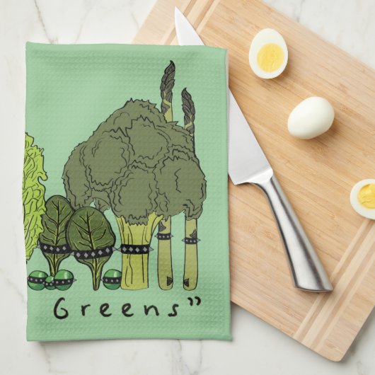 Harde Core Collard Greens Theedoek (Quarter Fold)