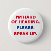 Harde gehoorknop ronde button 5,7 cm (Voorkant)