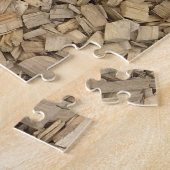 Harde grap met houtsnippers achtergrond legpuzzel (Zijkant)