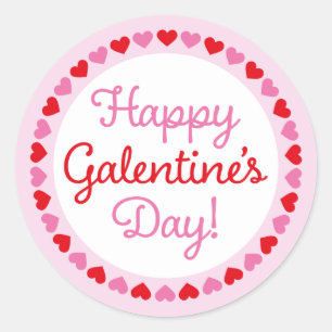 Harde grens Happy Galentine's Day Round Sticker